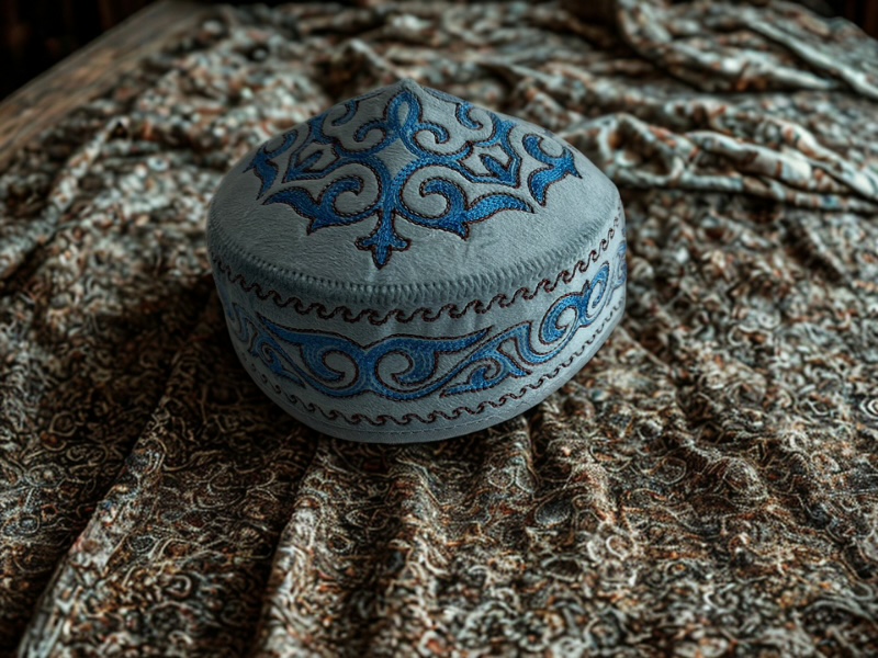 Asiatische Mütze „Tubeteika“ Hellblau-Blau